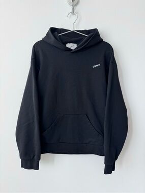 Coperni Black Small Horns Hoodie with Subtle Logo - Oversized Fit - Size Small